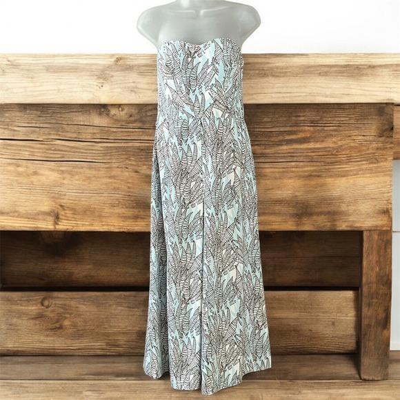 H&M Pants - H & M Strapless Leaf Print Jumpsuit Resortwear‎ Coastal Cowgirl Crop Wide-Leg 10